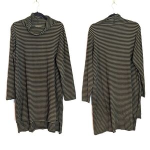 Iridium Striped Asymmetrical Dress Size M Lagenlook